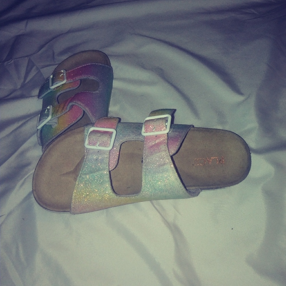 Pastel girl glitter slides